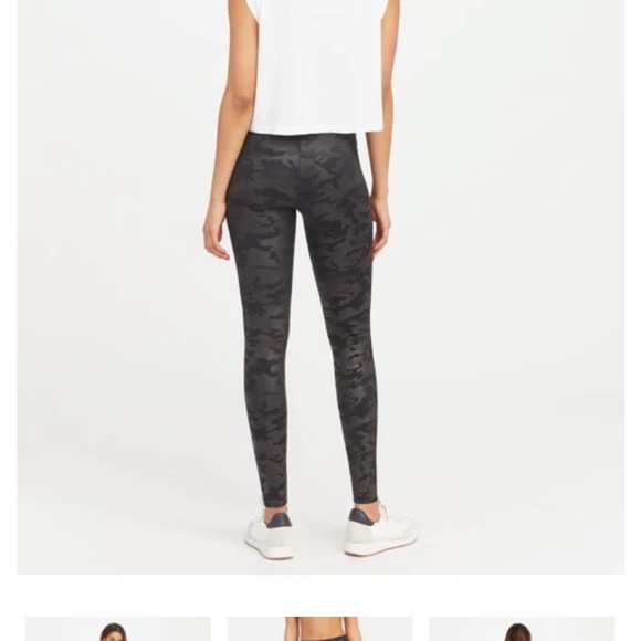 SPANX faux leather camo leggings size small - Picture 3 of 7